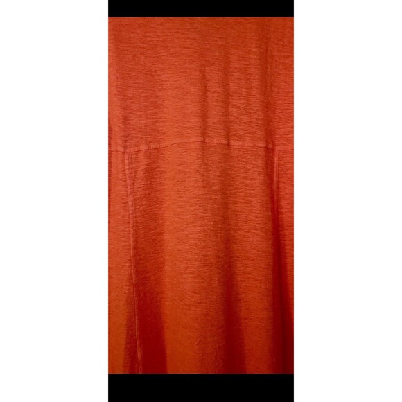 EILEEN FISHER Dress 1X Orange Hemp Organic Cotton Jersey V-Neck Short Sleeve - Picture 11 of 11